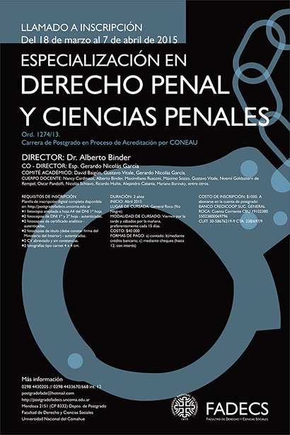 ESPECIALIZACIÓN EN DERECHO PENAL